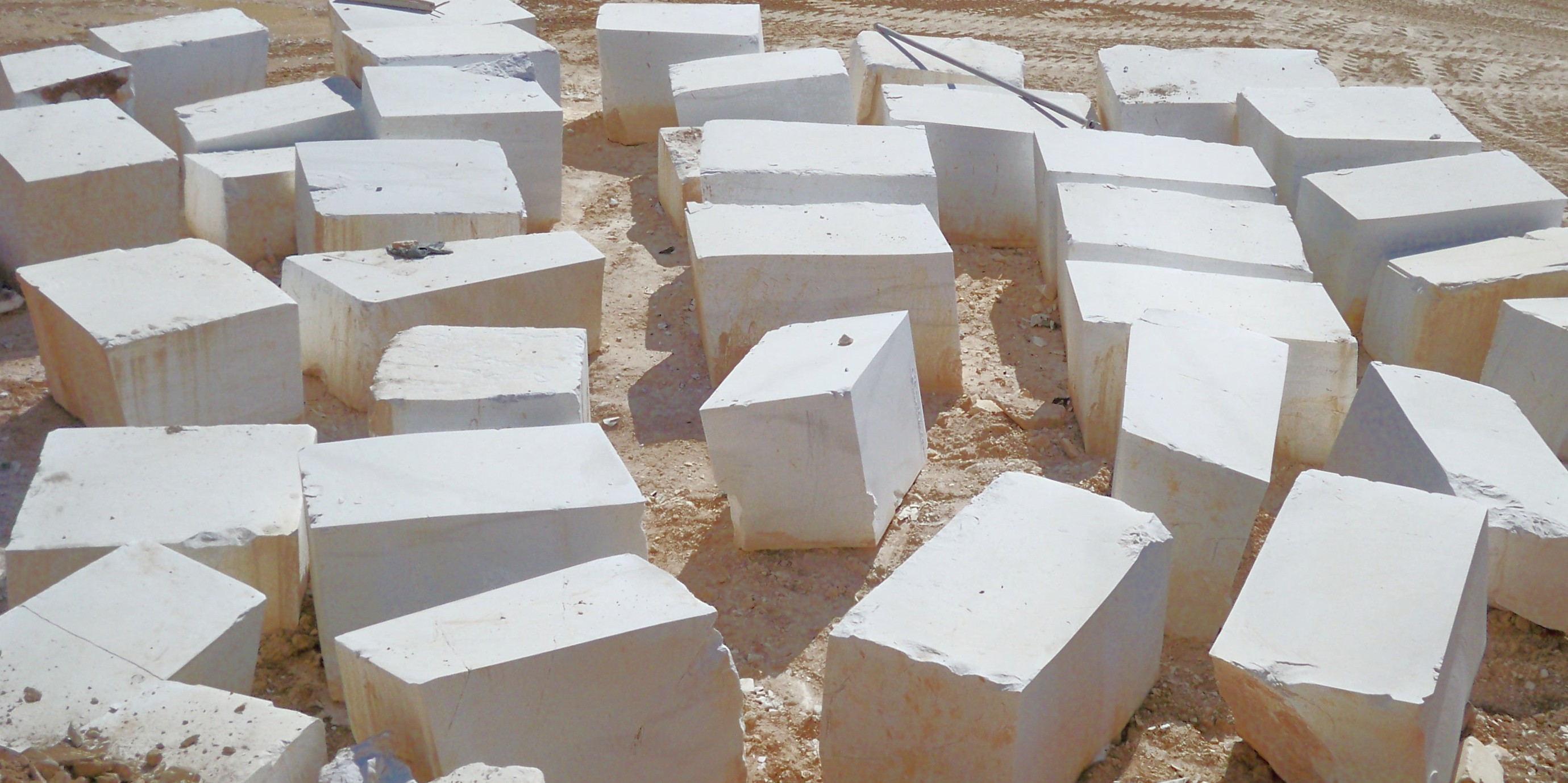 Raw marble blocks